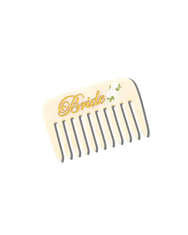 Cream - Hand Painted Bride Pocket Comb - Solar Eclipse made by Printfresh