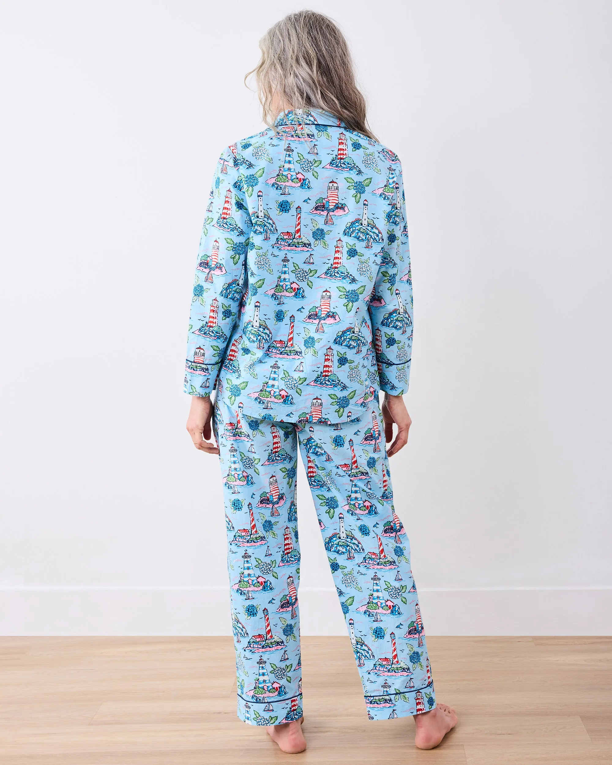 Lighthouse Keeper - Petite Long PJ Set - Blue Hydrangea sold by Printfresh product image thumbnail 3