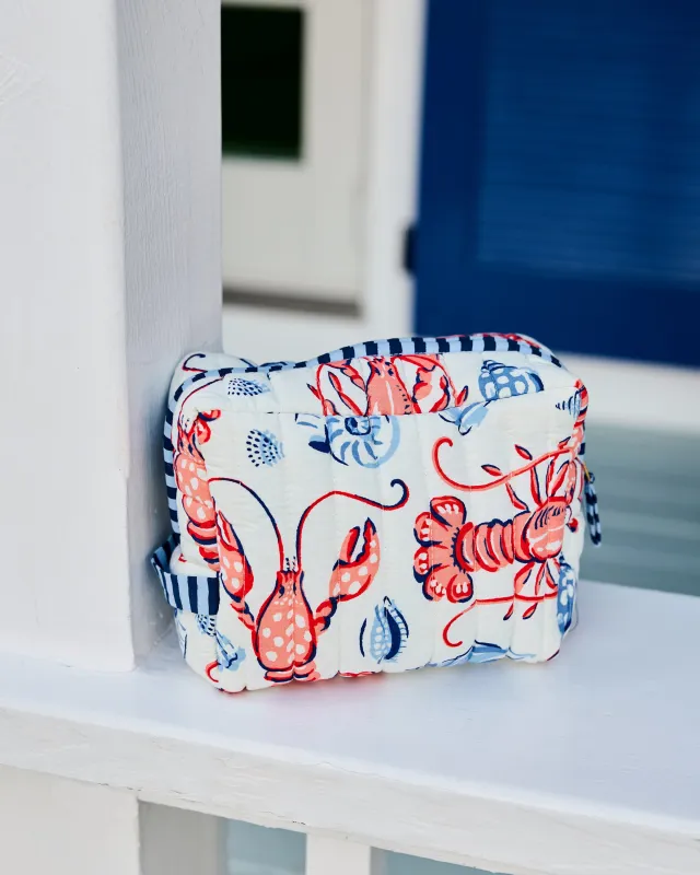 Lobster Landing - Quilted Pouch - Cloud made by Printfresh