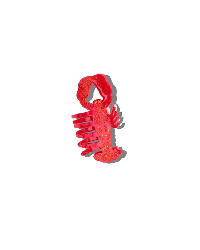 Red - Hand Painted Lobster Claw Hair Clip - Solar Eclipse made by Printfresh