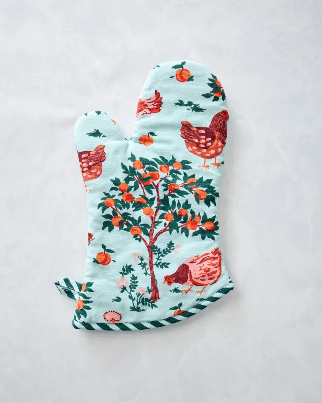 Hen House - Oven Mitt - Soft Blue made by Printfresh