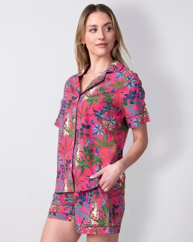 Big Cat Energy - Short PJ Set - Fuchsia made by Printfresh