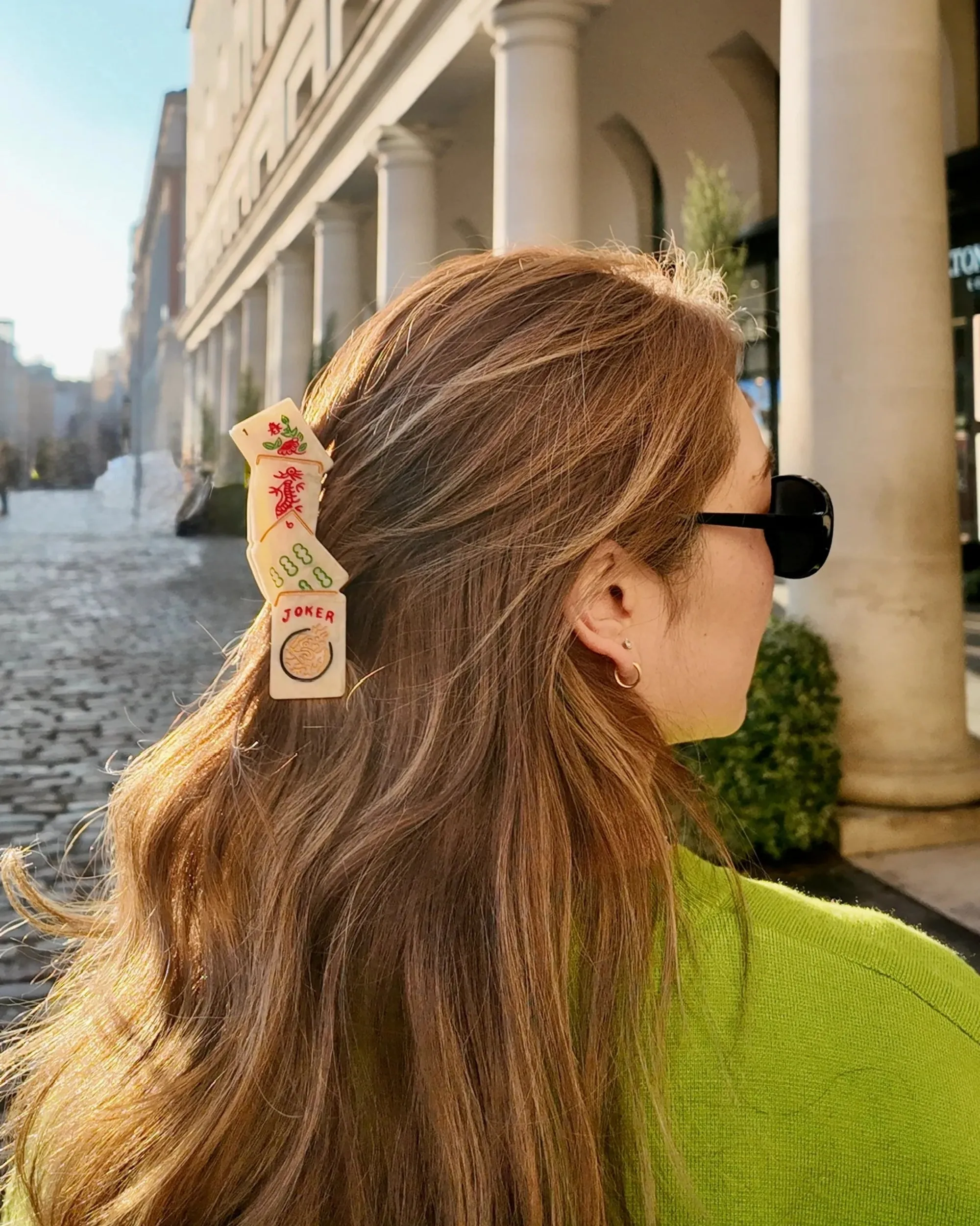 Multi - Hand Painted Mahjong Oversize Claw Clip - Solar Eclipse sold by Printfresh product image thumbnail 2