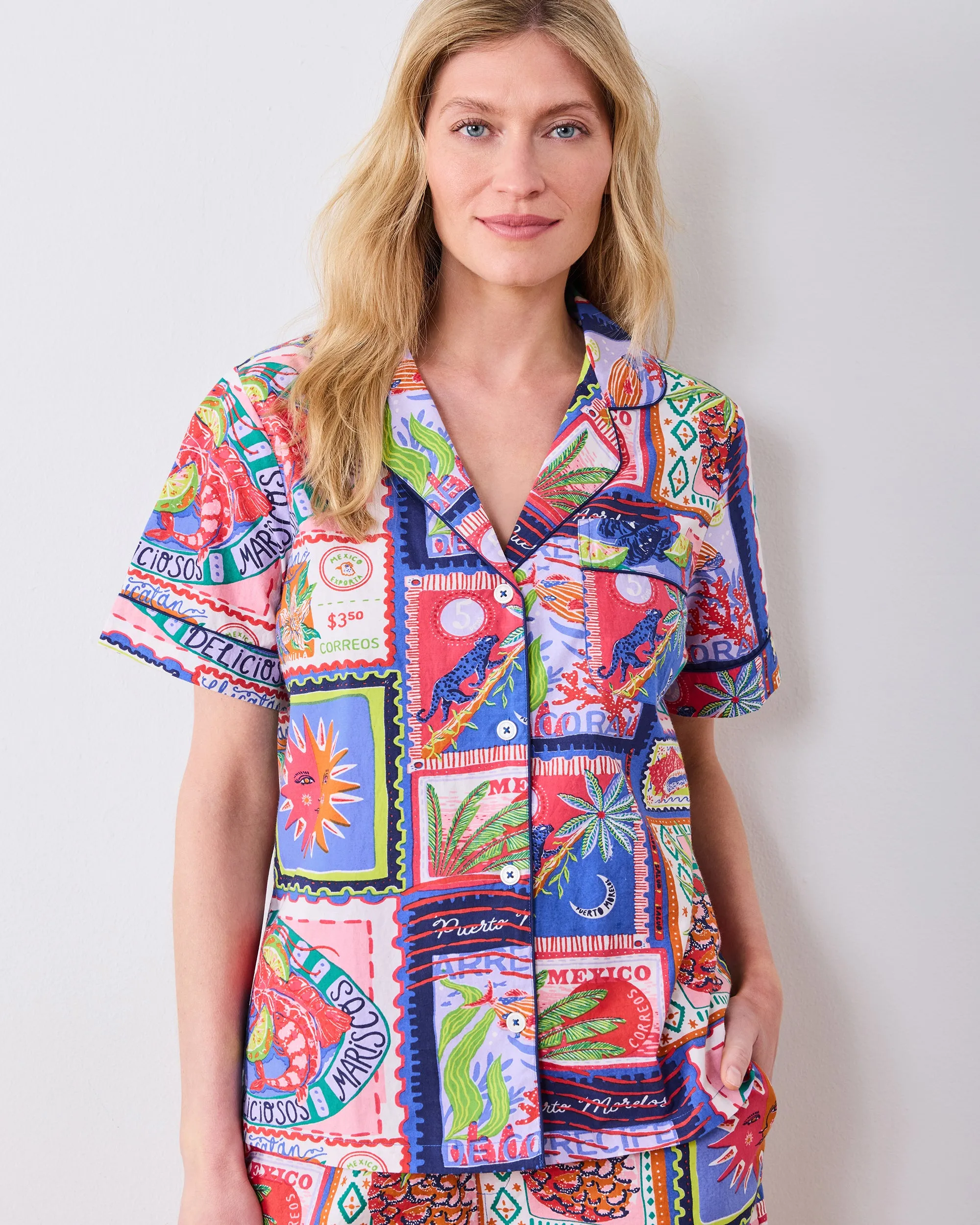 Colorful Coast - Short PJ Set - Blue Cocktail sold by Printfresh