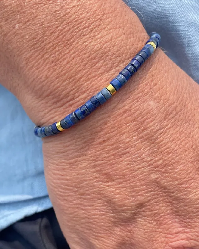 Lapis - Lapis Heishi Stone Bracelet - Stolen Riches made by Stolen Riches