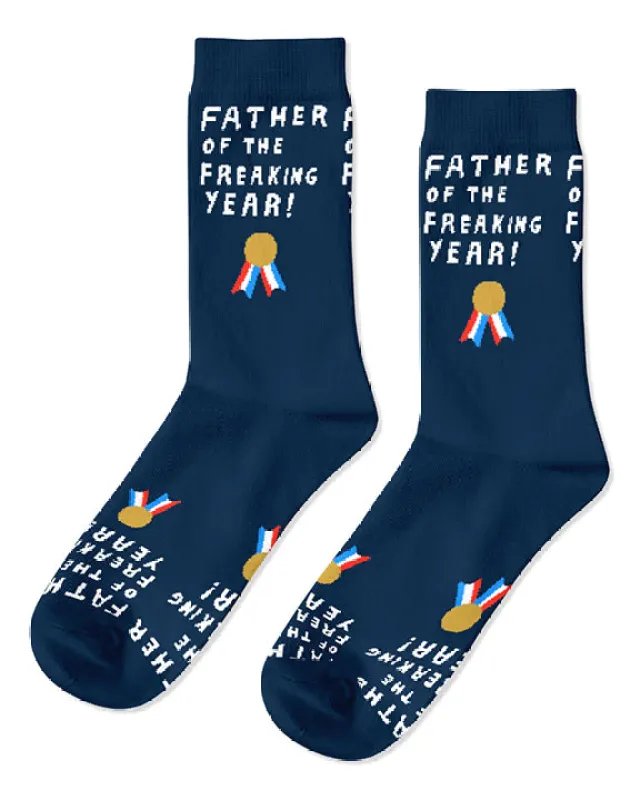 Blue Multi - Men's Father of the Year Socks - Yellow Owl Workshop made by Yellow Owl Workshop