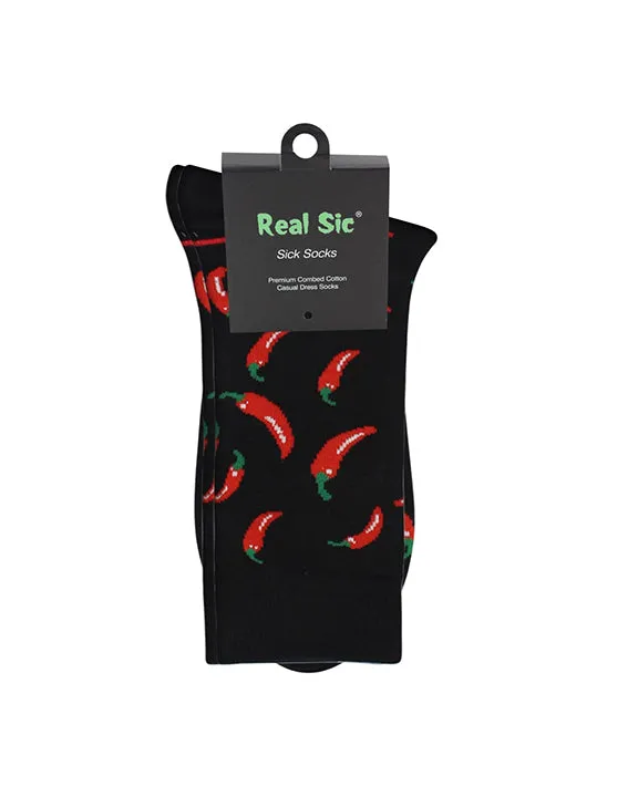 Chili Red - Men's Red Chili Pepper Socks - Real Sic sold by Printfresh product image thumbnail 4