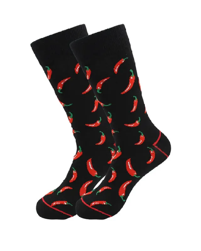 Chili Red - Men's Red Chili Pepper Socks - Real Sic made by Printfresh