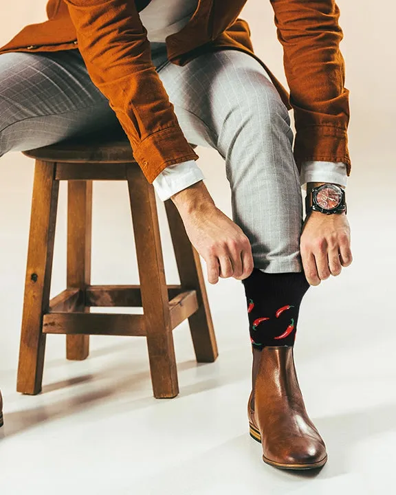 Chili Red - Men's Red Chili Pepper Socks - Real Sic sold by Printfresh product image thumbnail 5