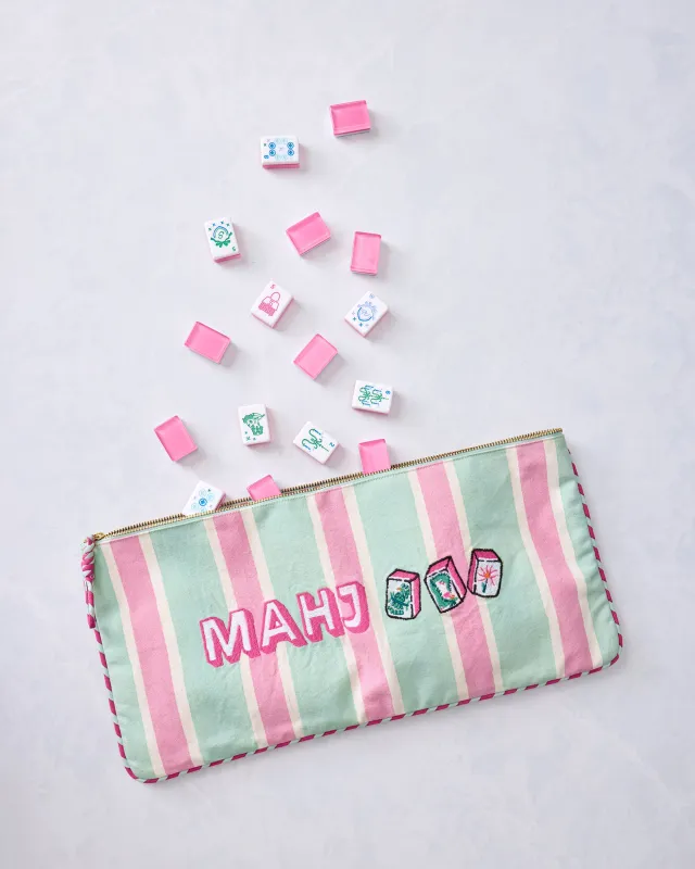 Mah Jongg Menagerie - Mah Jongg Tile Bag - Pale Jade made by Printfresh