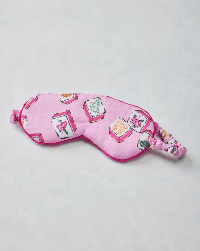 Lucky Tiles - Eco Satin Eye Mask - Peony Pink made by Printfresh