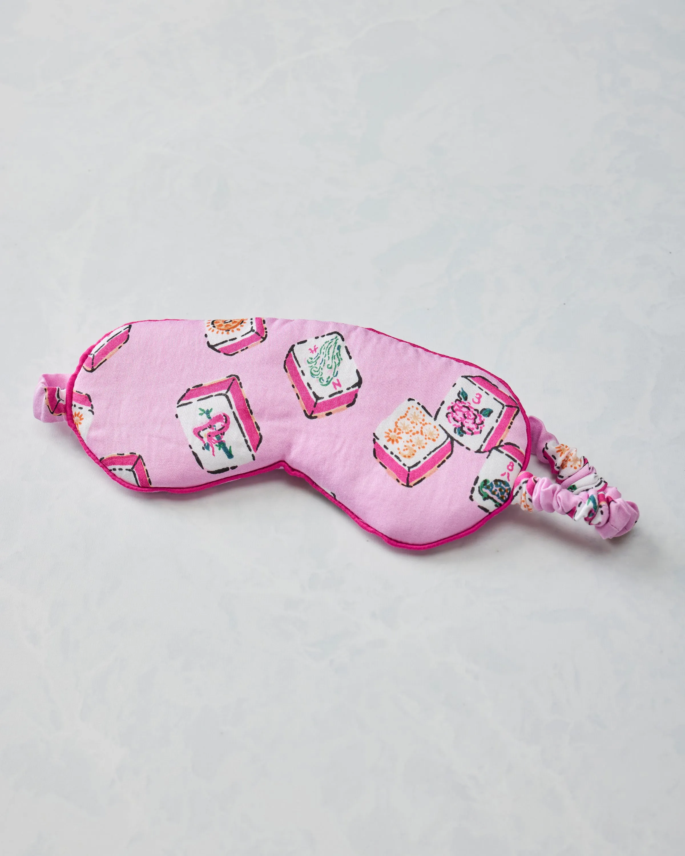 Lucky Tiles - Eco Satin Eye Mask - Peony Pink sold by Printfresh