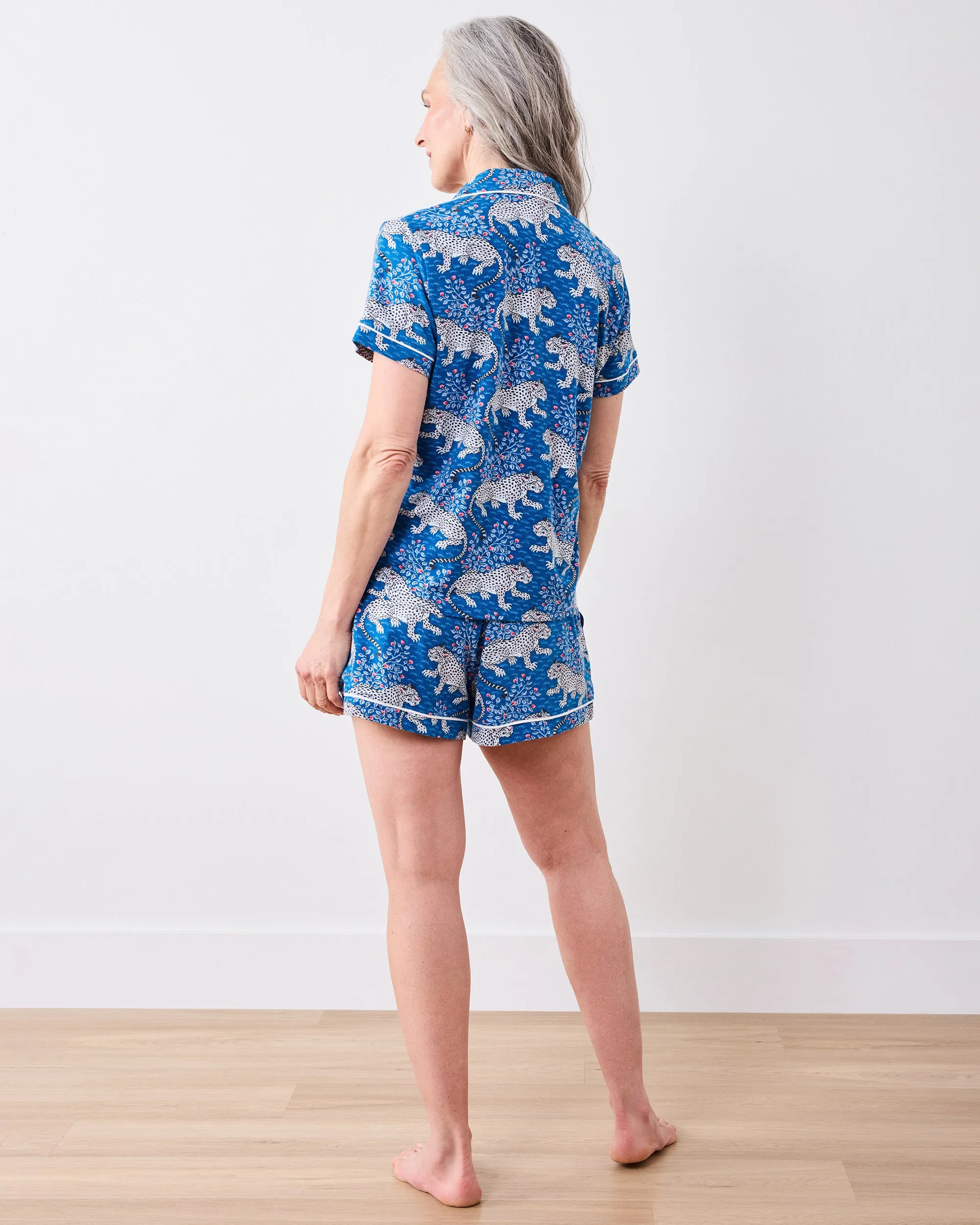 Bagheera - Organic Pima Modal Knit Short PJ Set - Indigo sold by Printfresh product image thumbnail 4