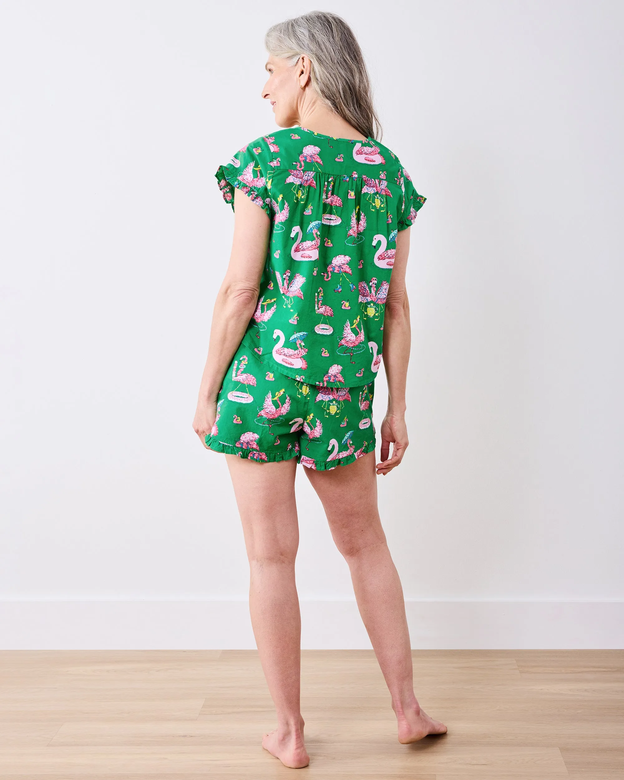 Flock Party - Pintuck Short Set - Palm Frond sold by Printfresh product image thumbnail 4