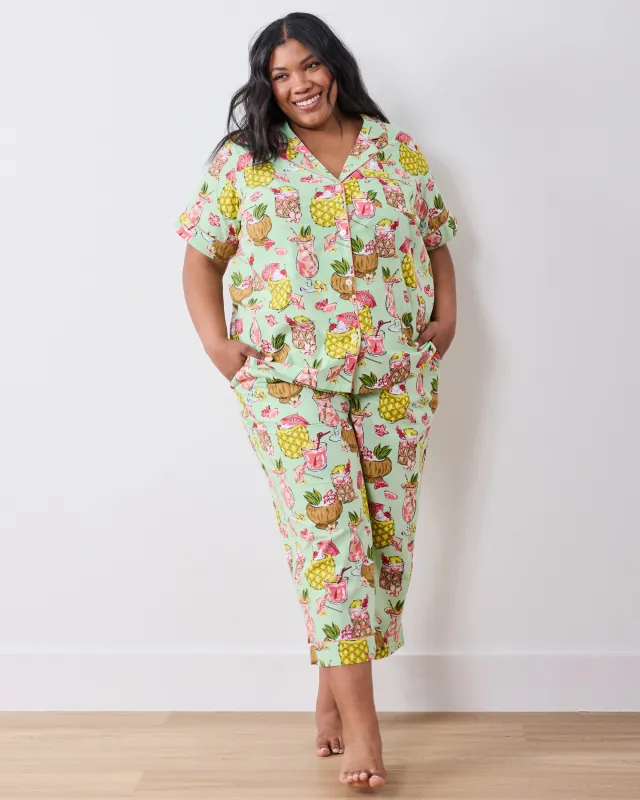 Paradise Punch - Short Sleeve Top & Cropped Pants Set - Mojito made by Printfresh