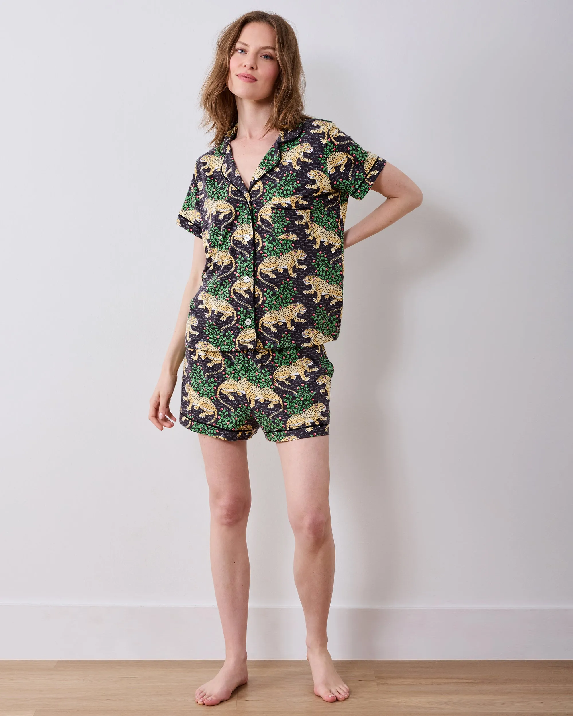 Bagheera - Organic Pima Modal Knit Short PJ Set - Ink sold by Printfresh product image thumbnail 2