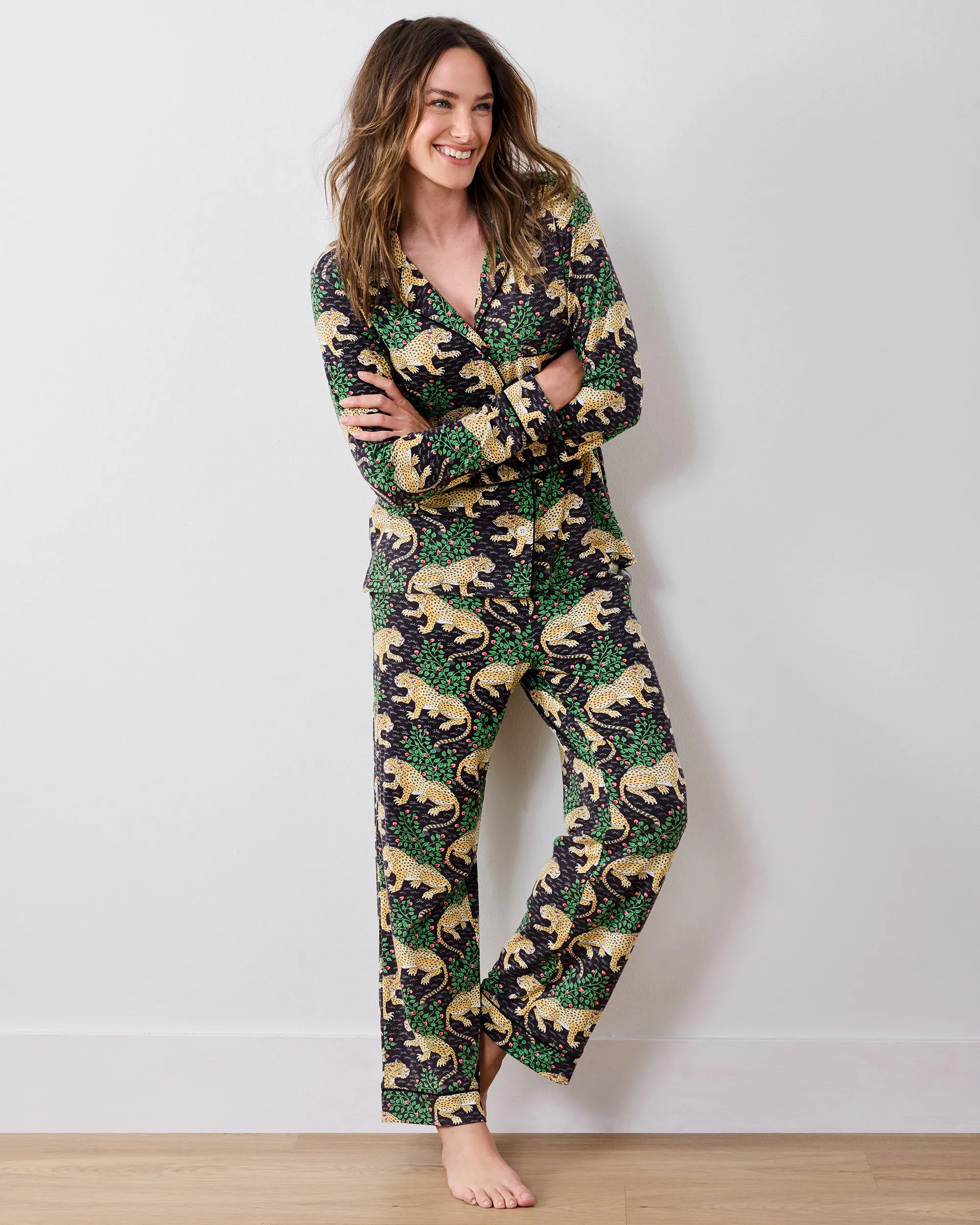 Bagheera - Organic Pima Modal Knit Long PJ Set - Ink sold by Printfresh product image thumbnail 2