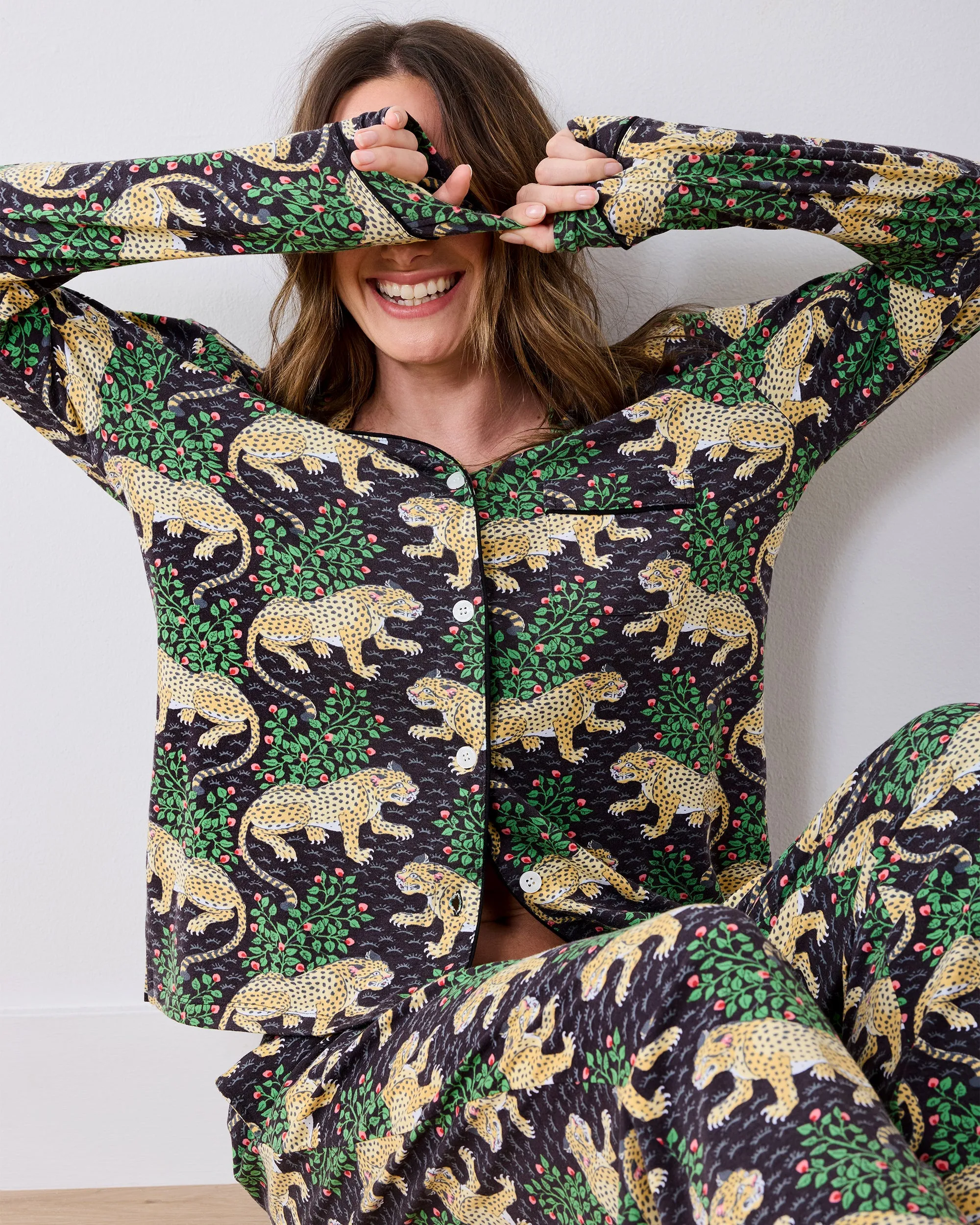 Bagheera - Organic Pima Modal Knit Long PJ Set - Ink sold by Printfresh