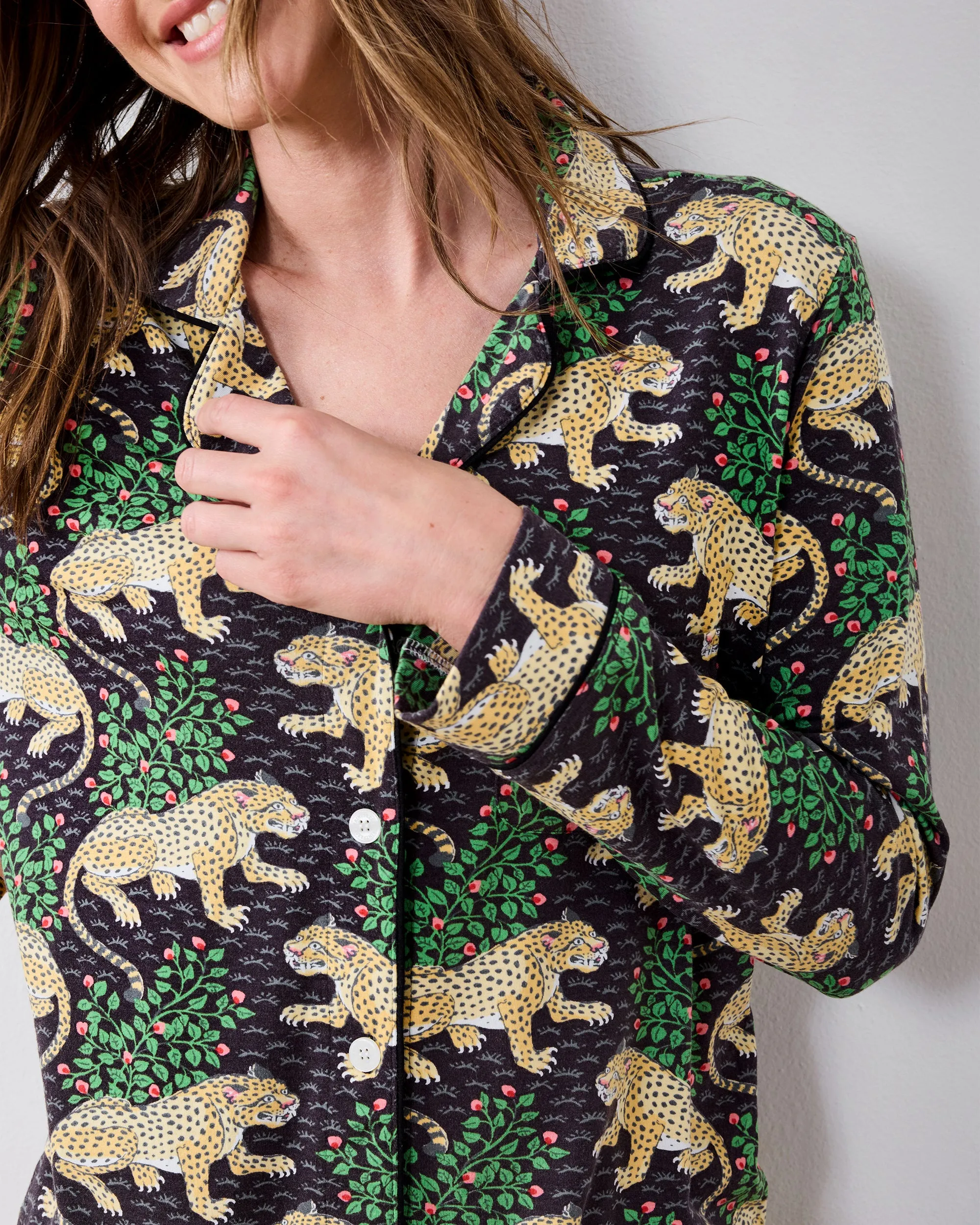 Bagheera - Organic Pima Modal Knit Long PJ Set - Ink sold by Printfresh product image thumbnail 4