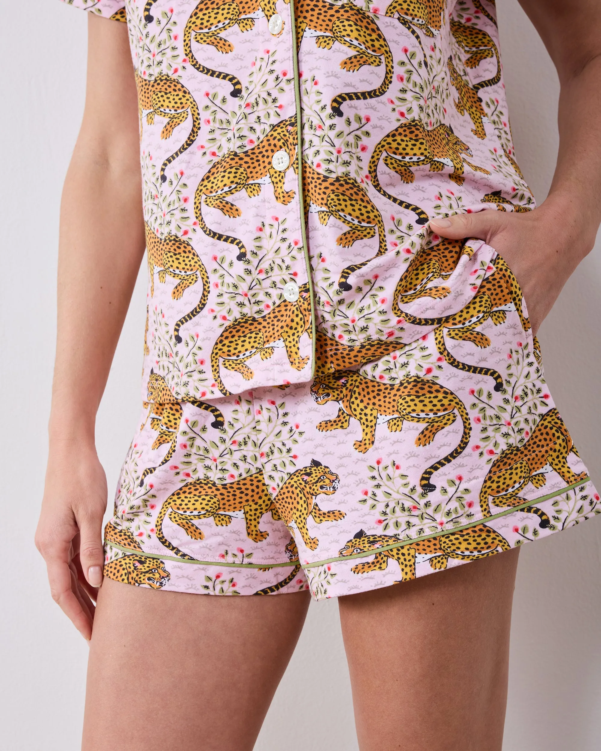 Bagheera - Organic Pima Modal Knit Short PJ Set - Blush sold by Printfresh product image thumbnail 5