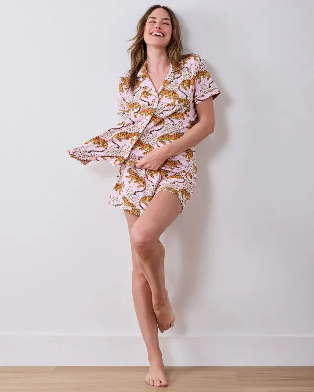 Bagheera - Organic Pima Modal Knit Short PJ Set - Blush made by Printfresh