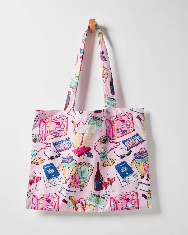 Emotional Baggage - Go to Tote - Happy Place Pink made by Printfresh