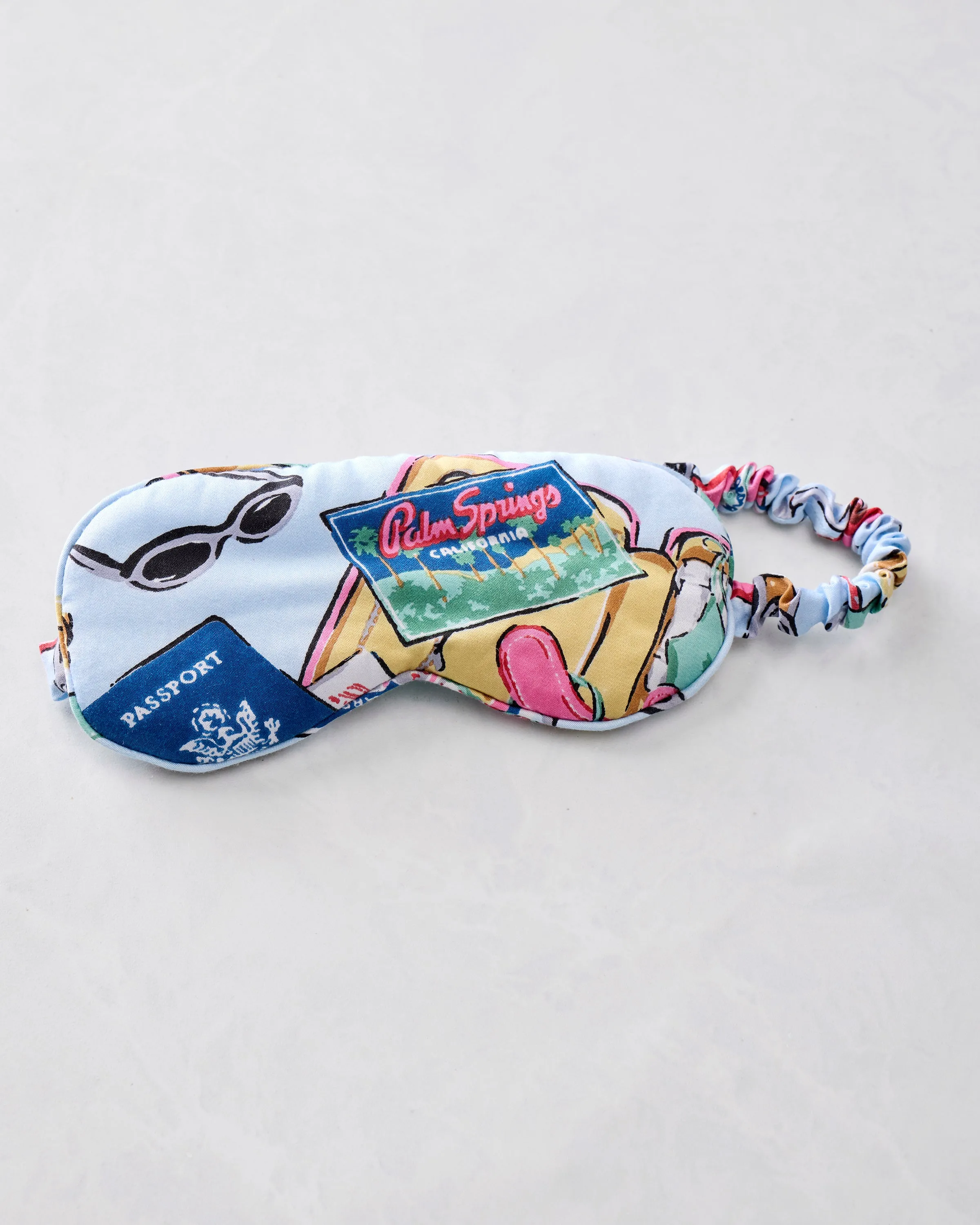 Emotional Baggage - Eco Satin Eye Mask - Pale Blue sold by Printfresh
