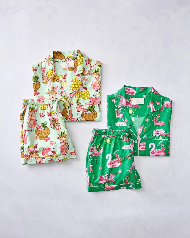 Flock Party & Paradise Punch - Short PJ Set Bundle - Multi made by Printfresh