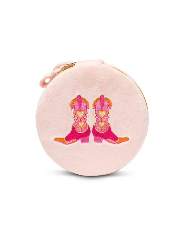 Cowgirl Pink - Velvet Jewelry Zip Case - Living Royal made by Printfresh