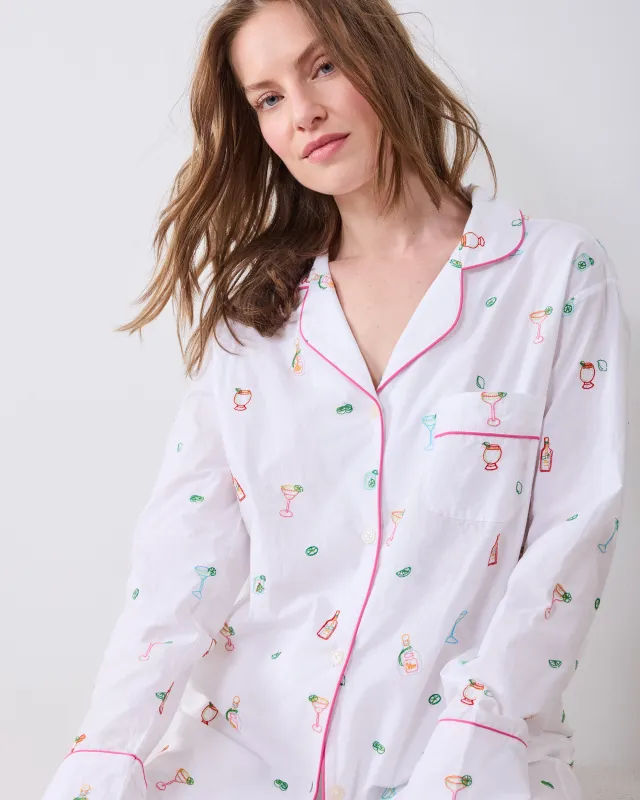 Embroidered Tequila Sunrise - Long PJ Set - Cloud made by Printfresh