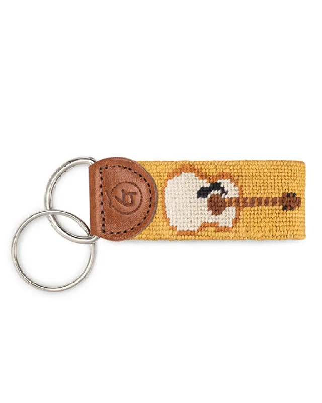 Yellow Multi - Guitar Needlepoint Keychain - Good Threads made by Goodthreads