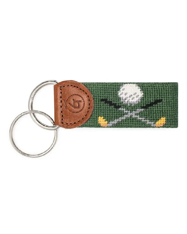 Green Multi - Golf Needlepoint Keychain - Good Threads made by Goodthreads