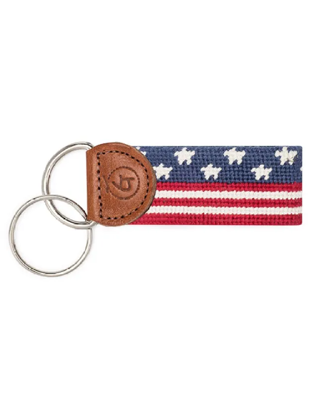 Red/White/Blue Combo - Stars and Stripes Needlepoint Keychain - Good Threads made by Goodthreads