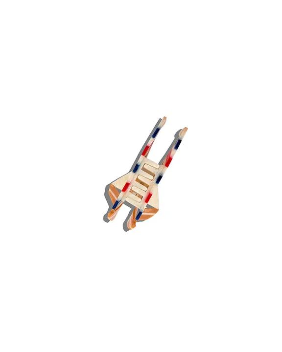 Blue/Red - Hand Painted Sailboat Claw Hair Clip - Solar Eclipse sold by Printfresh product image thumbnail 3