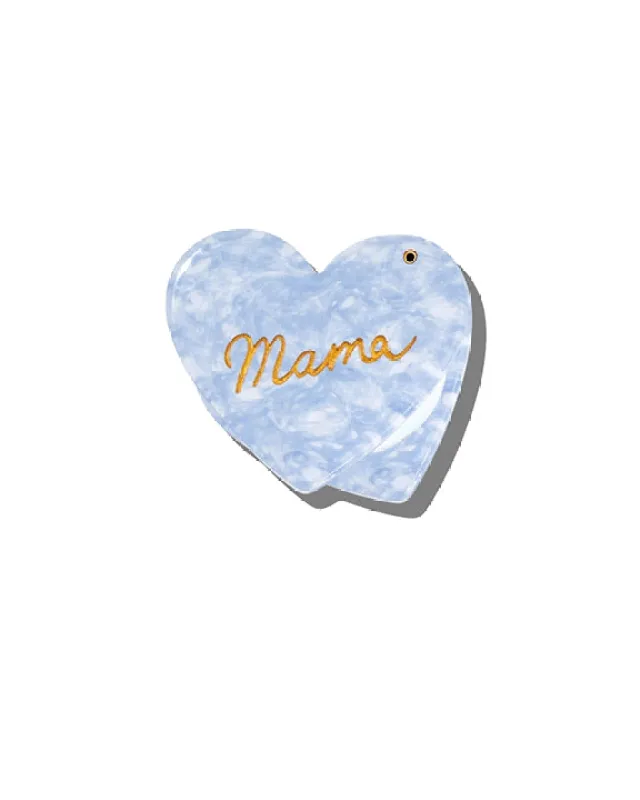 Light Blue - Hand Painted Mama Heart Compact Mirror - Solar Eclipse made by Printfresh