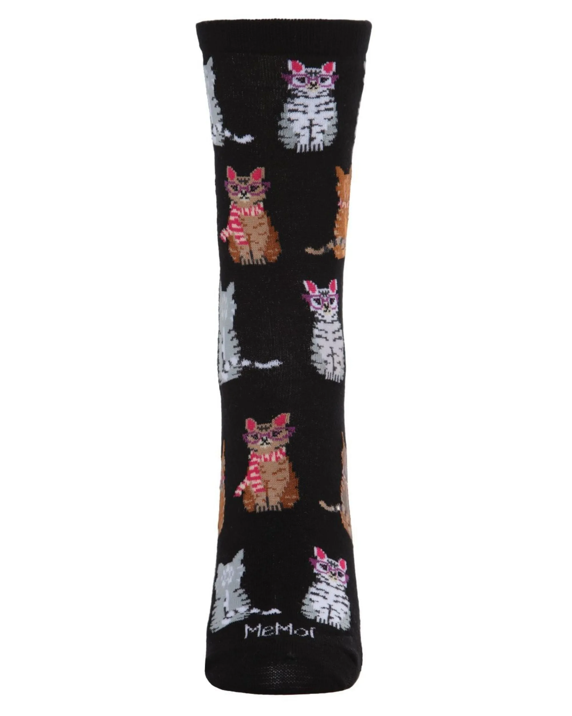 Black Combo - Studious Cats Bamboo Blend Crew Socks - Infinity Classics International Inc. sold by Printfresh product image thumbnail 3