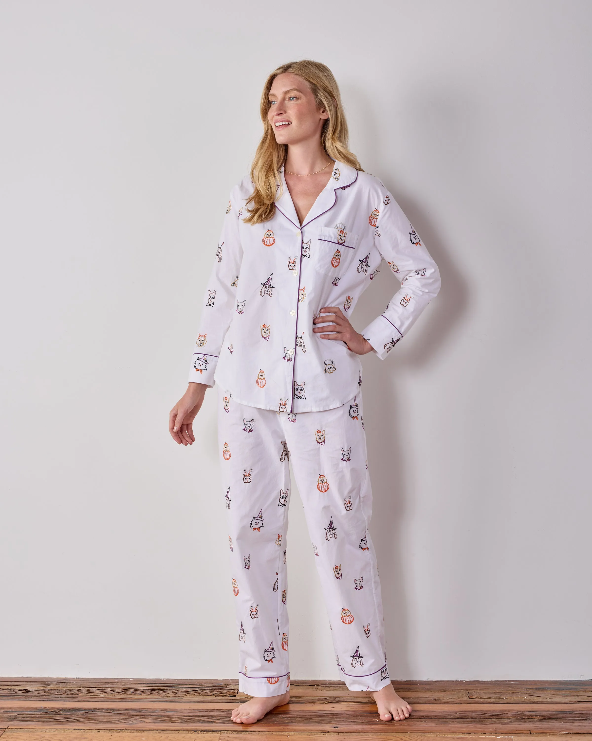 Halloween Hounds - Long PJ Set - Cloud sold by Printfresh product image thumbnail 2