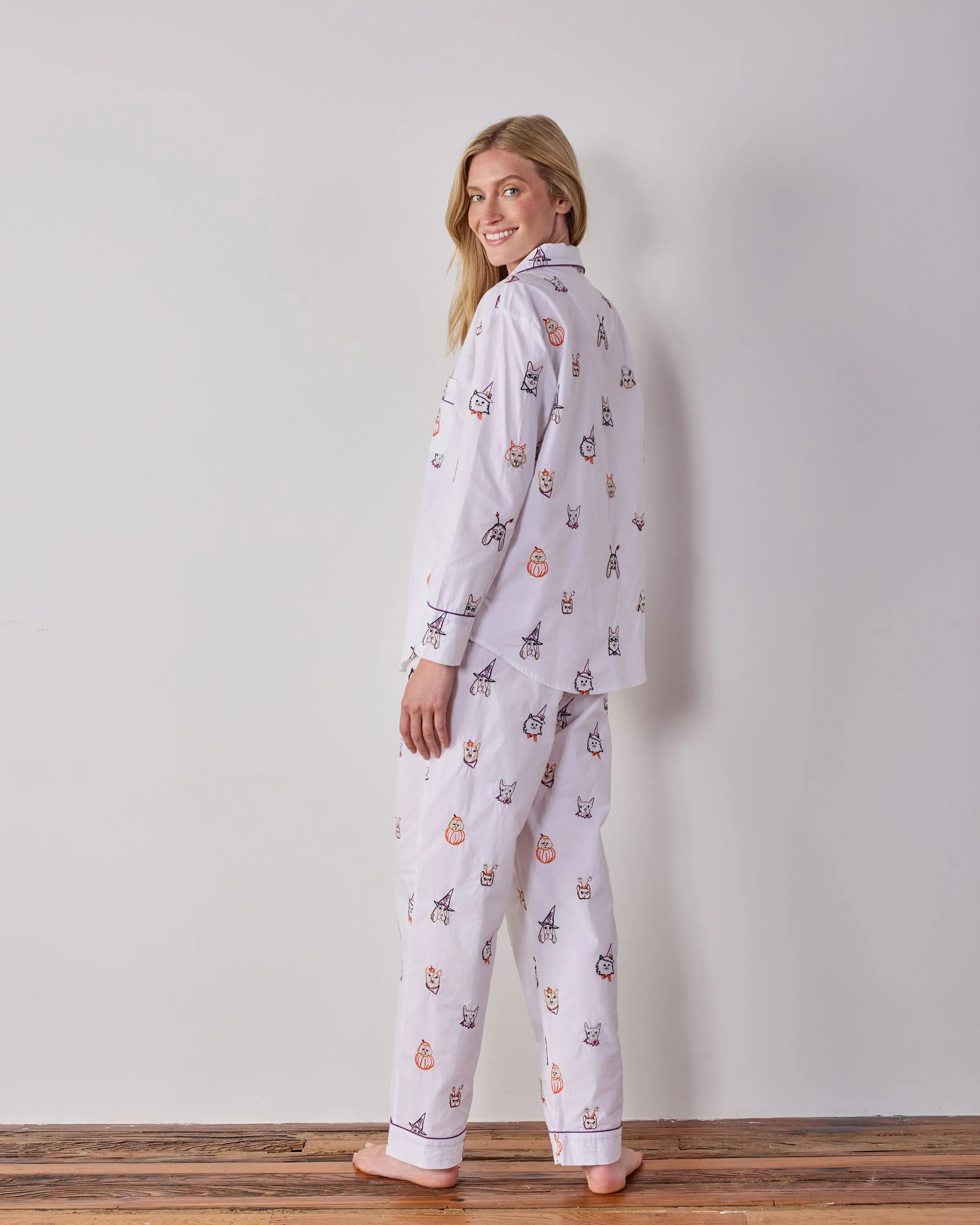 Halloween Hounds - Long PJ Set - Cloud sold by Printfresh product image thumbnail 4