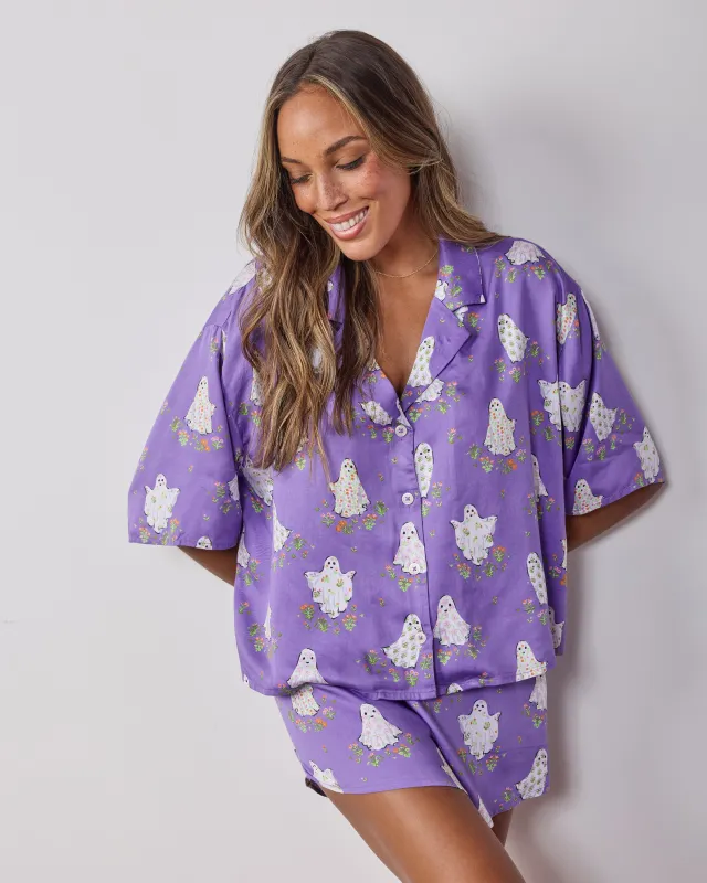 Gardening Ghosts - Eco Satin Sweet Dreams Set - Eerie Amethyst made by Printfresh
