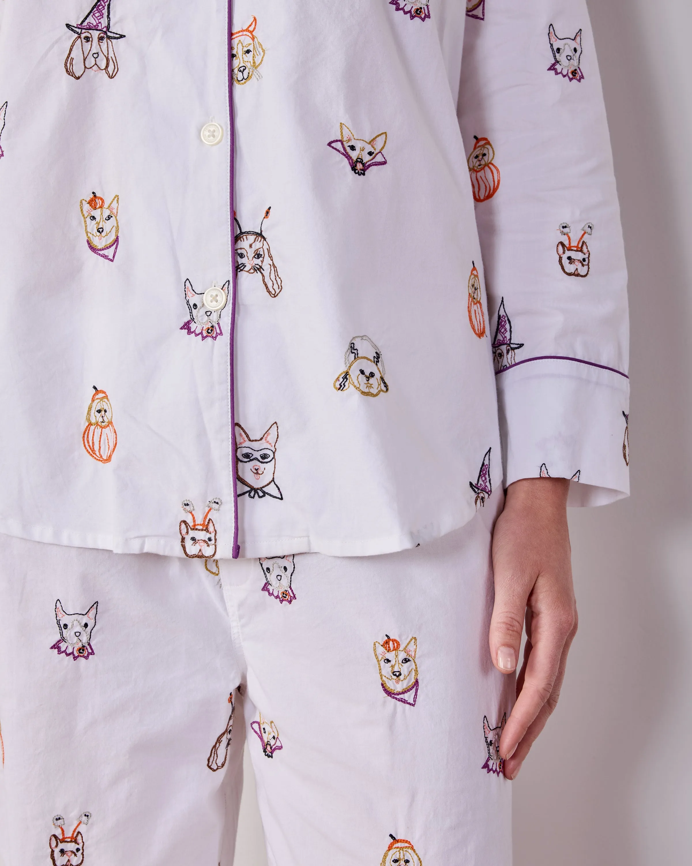 Halloween Hounds - Petite Long PJ Set - Cloud sold by Printfresh product image thumbnail 4