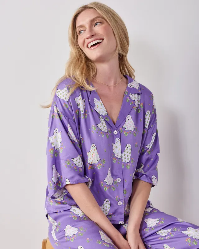 Gardening Ghosts - Petite Eco Satin Wildest Dreams Set - Eerie Amethyst made by Printfresh