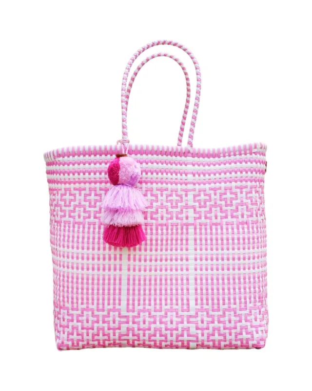 Squeeze de Citron - Preppy Tile Rose Citron Tote - Rose made by Squeeze De Citron