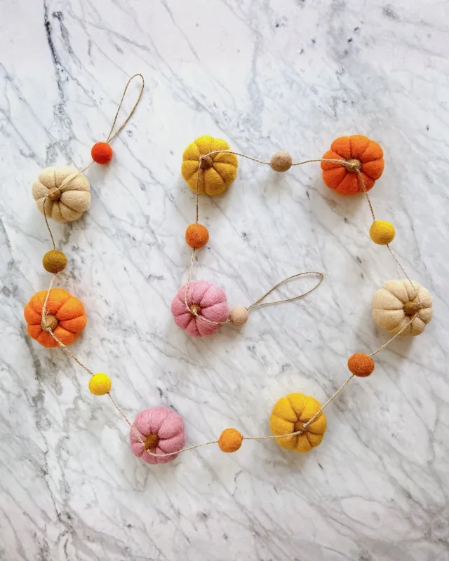 Orange Combo - Felt Pumpkin Garland - Ganapati made by Printfresh