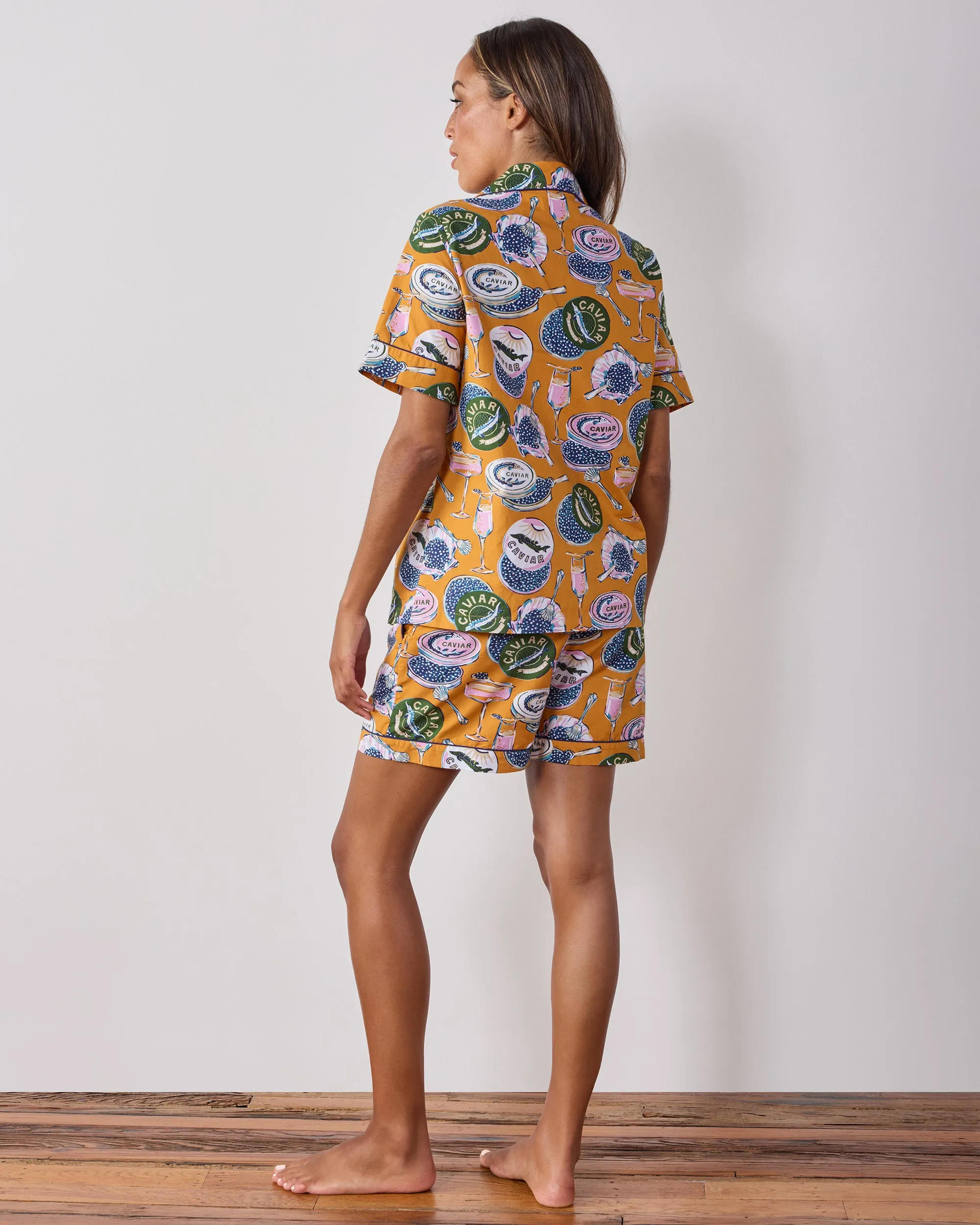 Champagne & Caviar - Short PJ Set - Goldenrod sold by Printfresh product image thumbnail 4
