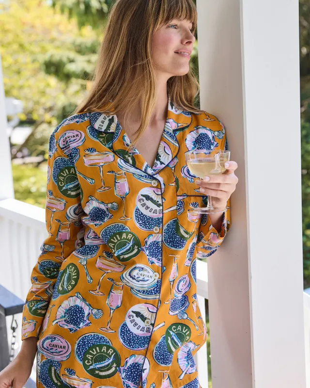 Champagne & Caviar - Long PJ Set - Goldenrod made by Printfresh