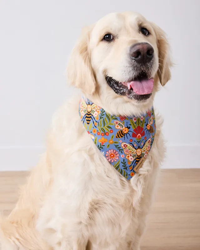 Bee Tapestry - Pet Bandana - Delphinium Blue made by Printfresh