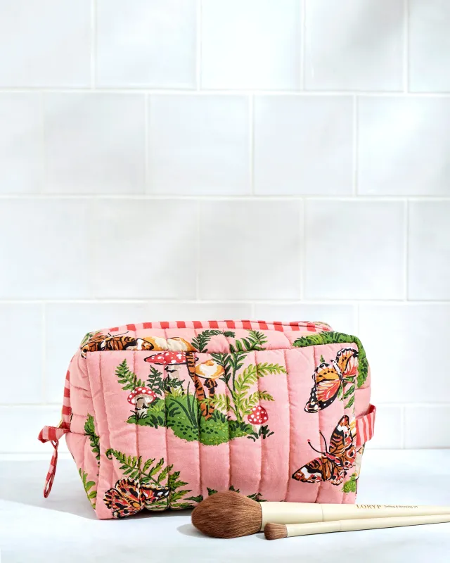 Butterfly Forager - Quilted Pouch - Rosewood made by Printfresh