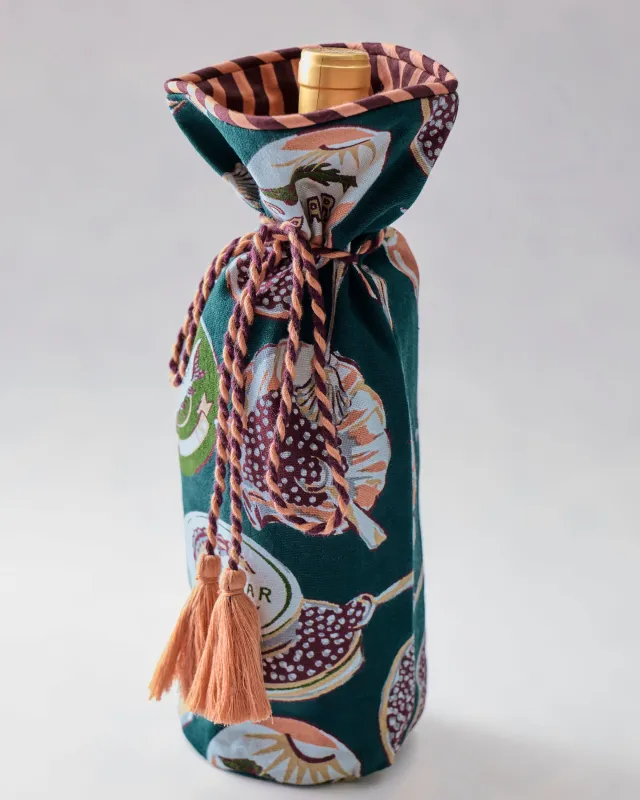 Champagne & Caviar - Wine Bag - Peacock Feather made by Printfresh
