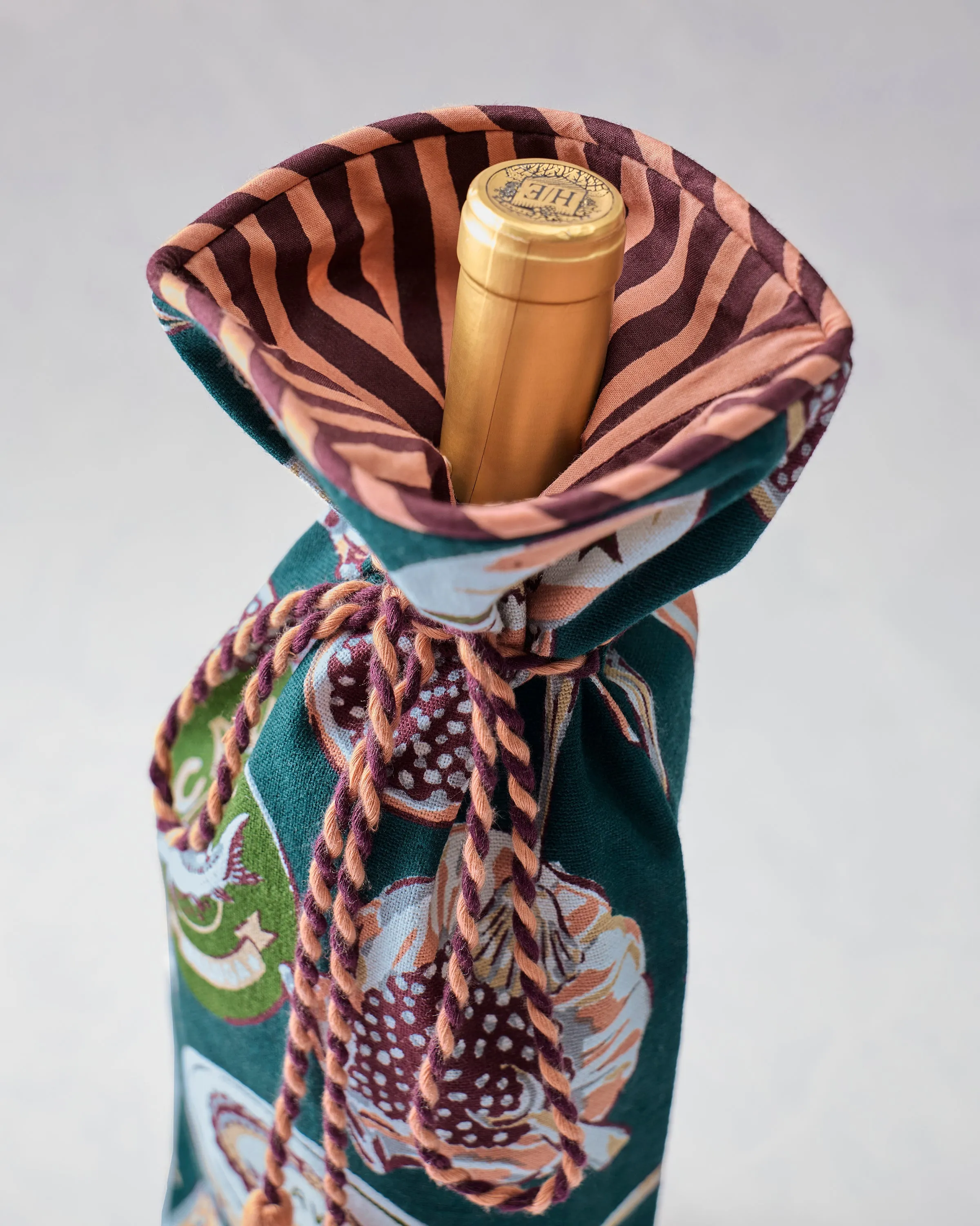 Champagne & Caviar - Wine Bag - Peacock Feather sold by Printfresh product image thumbnail 4