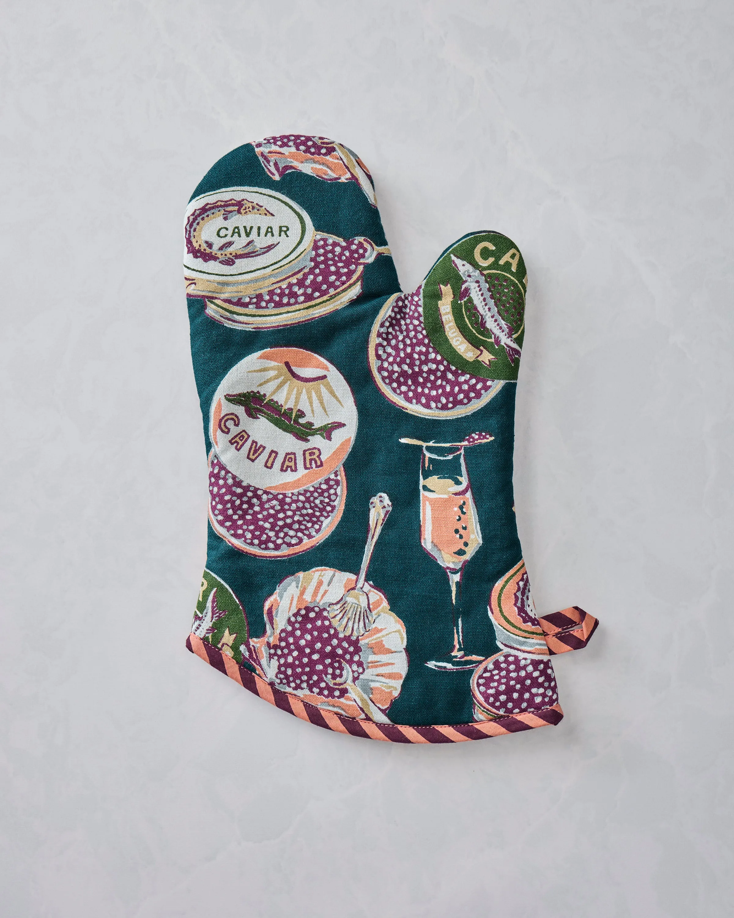 Champagne & Caviar - Oven Mitt - Peacock Feather sold by Printfresh product image thumbnail 2